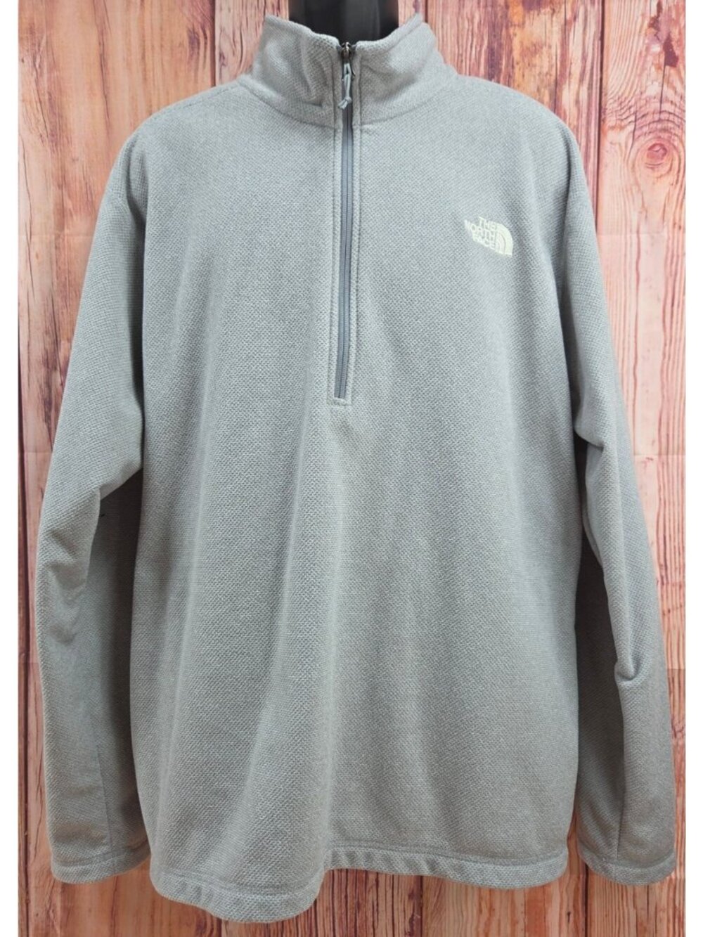 The North Face Gray Textured Fleece 1/4 Zip Jacket Size XXL